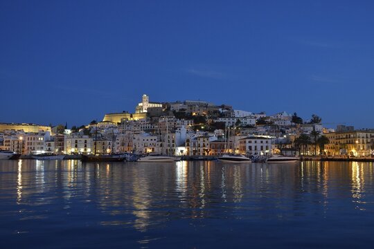 Dalt Vila of Ibiza or Eivissa, evening, Ibiza Town, Ibiza, Balearic Islands, Spain