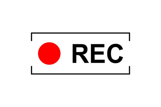 Framed Recording Sign Currently Recording Rec Stock Vector