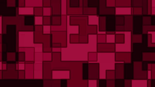 Multiple dark maroon rectangular shapes overlapping crimson square patterns digital mosaic design. Suitable for backgrounds, wallpapers, and abstract art projects.