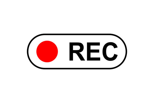 Framed Recording Sign Currently Recording Rec Stock Vector