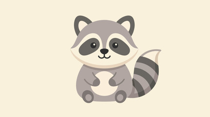 Fototapeta premium Cute cartoon raccoon illustration for kids.