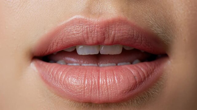 Kiss Me: A close-up of a woman's lips, parted slightly, inviting a kiss. The smooth skin and subtle hint of lipstick create an alluring and intimate moment.