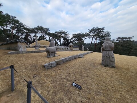 Yeongneung Royal Tomb of King Sejong with Stone Guardians in Yeoju South Korea