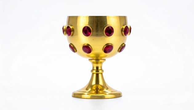 A Gold Chali With Red Stones