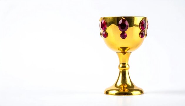 A Gold Chali With A Red Heart On It
