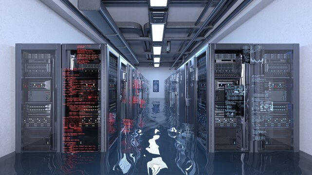 サーバールーム　3DCGレンダリング