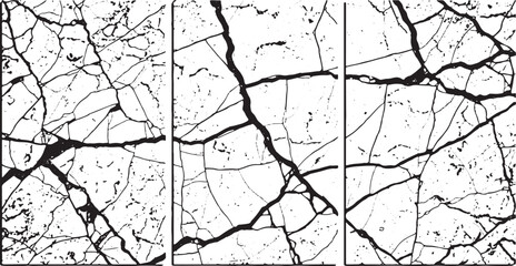Obraz premium Cracked Dry Earth Texture Vector Background with Abstract Mosaic Pattern Transparent Background