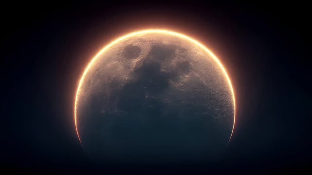 Eclipse, fantasy, mysterious, supernatural. A highresolution digital artwork depicts a celestial scene. The main subject is the moon, illuminated by a bright.