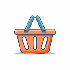 Fototapeta premium Orange Shopping Basket Icon