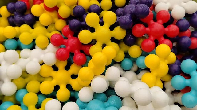 Star link, This toy consists of star or flower shaped plastic pieces that can be assembled and removed to form various structures.
