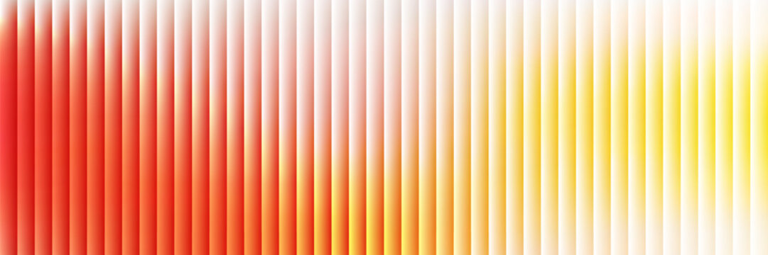 Abstract geometric banner with vertical lines and warm color gradient, modern white background with yellow, orange, and red stripe pattern