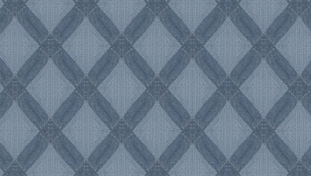Seamless argyle pattern in muted blue tones featuring intersecting diamond shapes and subtle woven fabric texture