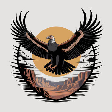 American Bald Eagle in Flight.