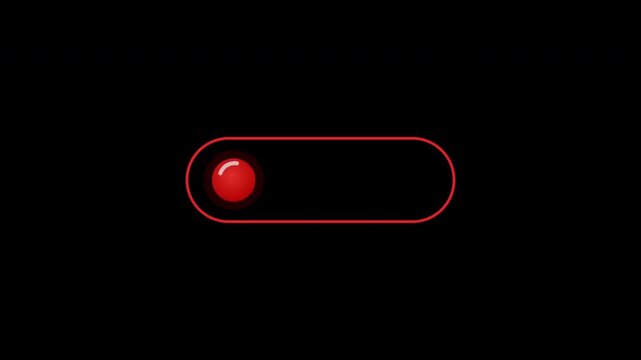 Red Toggle Switch Slider Button Animation for UI Design and Digital Interfaces 4k video