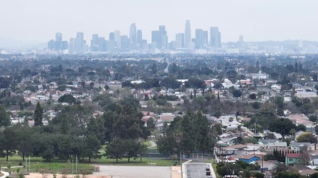 Suburb of Compton California Drone Aerial Footage