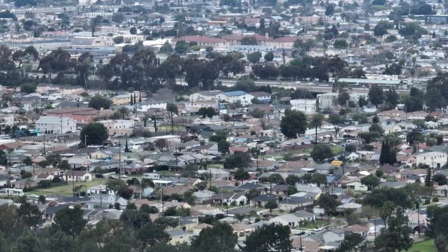 Suburb of Compton California Drone Aerial Footage