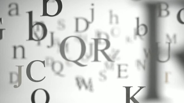 Alphabet Letters Floating Motion Background for Education
