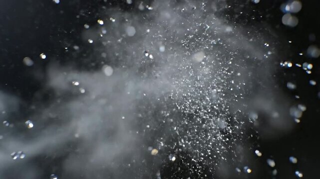 Dynamic Water Splash and Smoke Effect with Light Bokeh