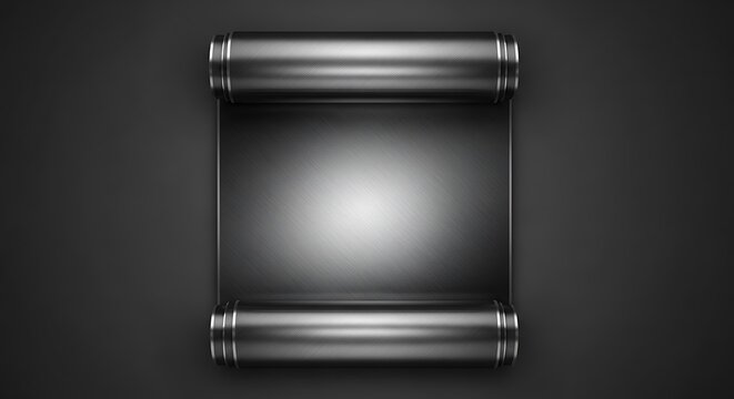 Metallic scroll with rolled edges on a dark background