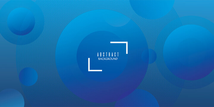 Abstract Blue Gradient Background with Floating Circles and Concentric Line Waves. Modern terendy desigran in vector illusttion