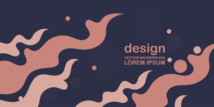 Abstract Dynamic Liquid Fluid Shapes Background with Circles and Textured Patterns. Modern terendy desigran in vector illusttion