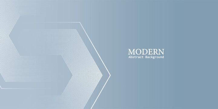 Abstract Blue Grey Geometric Background with Linear Hexagonal Waves