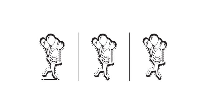 Three vintage key illustration with anthropomorphic features.