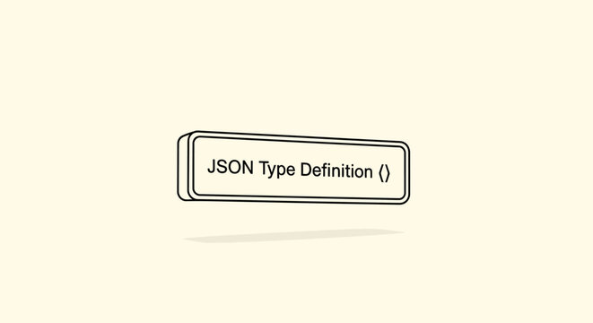 JSON Type Definition Simple Icon with Curly Braces and Text