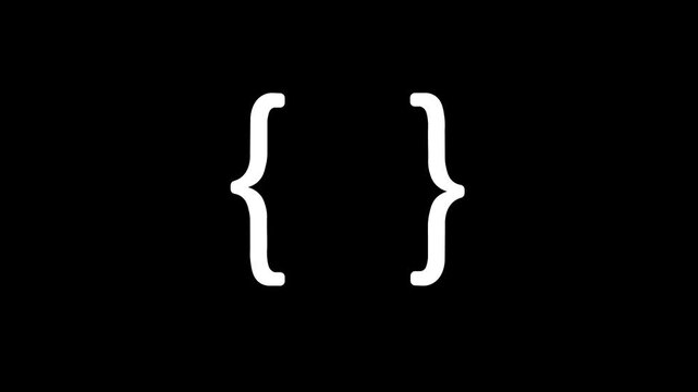Animated Minimalist Bracket Icon with Transparent Background, Abstract Motion Design for Programming and UI Concept