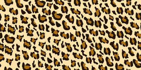 leopard cheetah big cat skin print pattern seamless vector texture brown background © Yuliantart