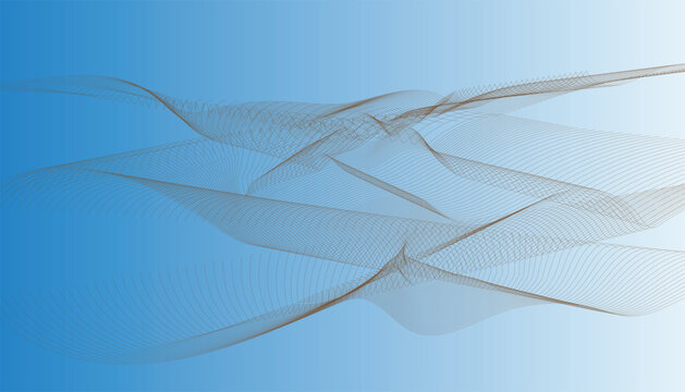 Abstract Flowing Wave Line Background Vector Design with Blue Gradient