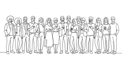 Naklejka premium Group of diverse people standing together outdoors