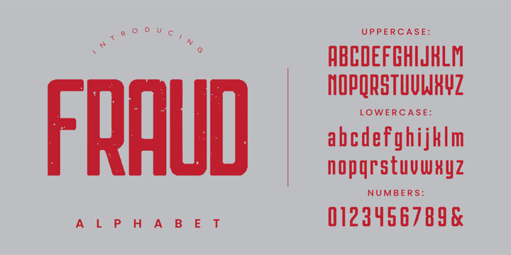 Fraud condensed bold display font with subtle distressed stamp texture for industrial modern design