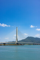 Obraz premium Taiwan tamsui Danjiang Bridge in Taipei city
