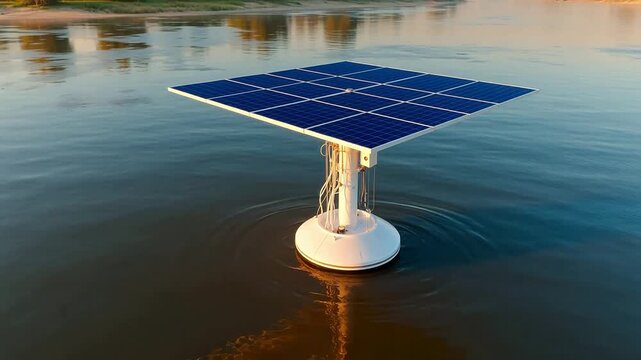 Solar-Powered Water Quality Monitoring Buoy on River