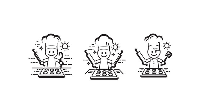 Cartoon chefs celebrating error messages on computers.