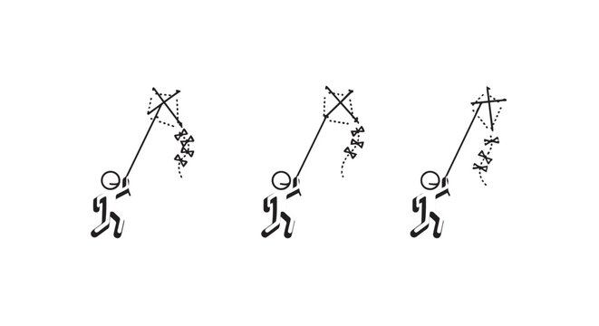 Stick Figure Characters Showing Different Running Techniques Illustrated.