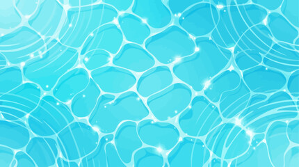 Obraz premium Isometric turquoise swimming pool water ripples with sparkling sunlight, refreshing summer resort background for travel, wellness and lifestyle marketing