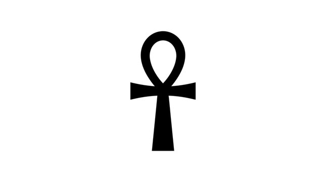 Ancient Egyptian Ankh Symbol in Bold Monochrome Design.