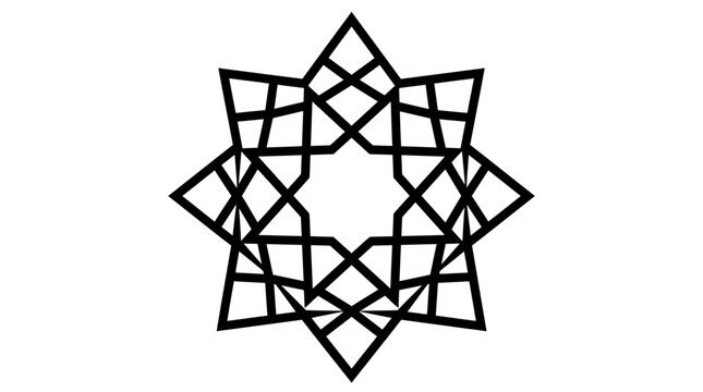 Detailed Geometric Star Pattern with Intricate Line Design.