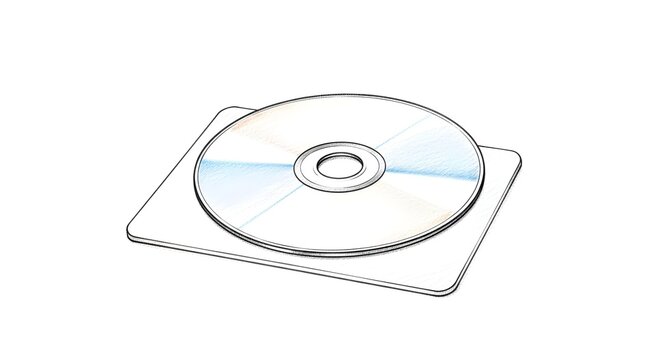 Blank Compact Disc on Reflective Plastic Case Isolated.