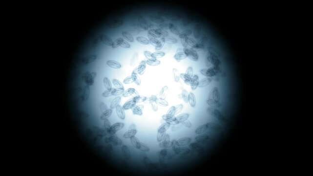 Microorganism under a microscope view with central illumination representing pathogen isolation technique and bacterial morphology identification in 4K Ultra HD footage
