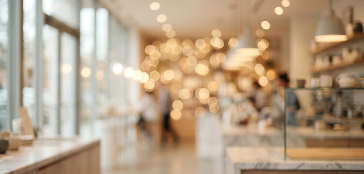 Abstract Blurred Coffee Shop Interior