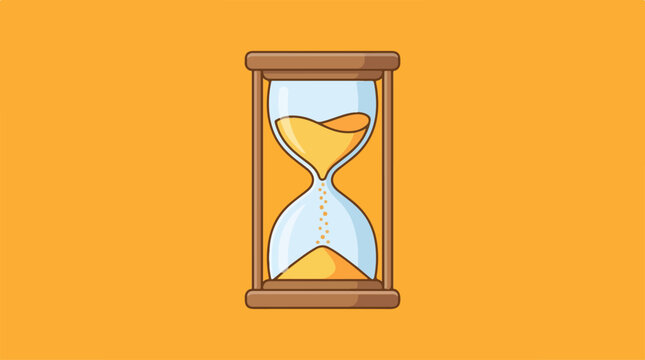 Illustration of a classic hourglass with flowing sand.
