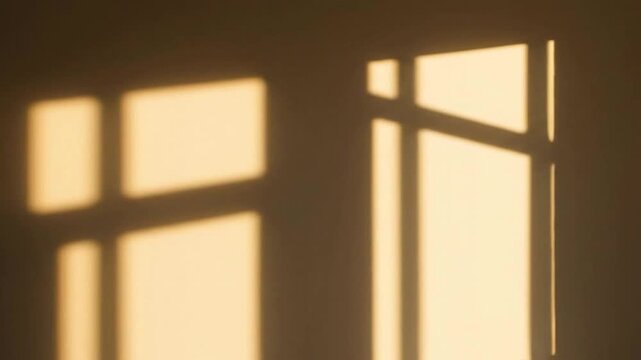 Sunlight Casts Window Shadows Moving Across Wall