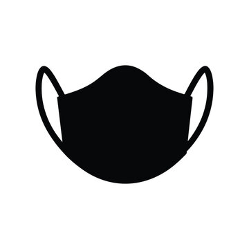 Face mask or medical breathing mask flat vector icon