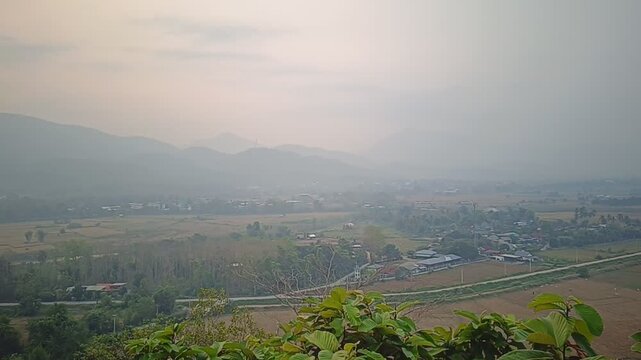 The view around Wat Phra That Chom Mon in Mae Sariang, Thailand.