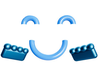 Obraz premium Blue Lego Smiley Face Emoticon Toy