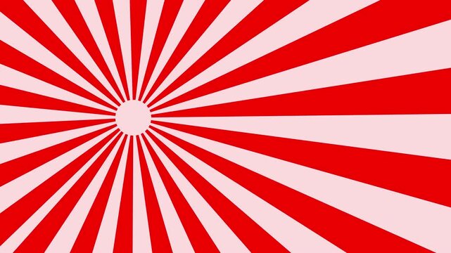 Rotating red and pink comic sunburst background animation