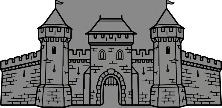 Medieval Castle Architecture Stone Fortress.